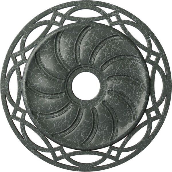 Ekena Millwork Loera Medallion (Canopies up to 6 1/4"), 26 5/8"OD x 4 1/2"ID x 1 3/8"P, Athenian Green Crackle CM26LOAGC - main